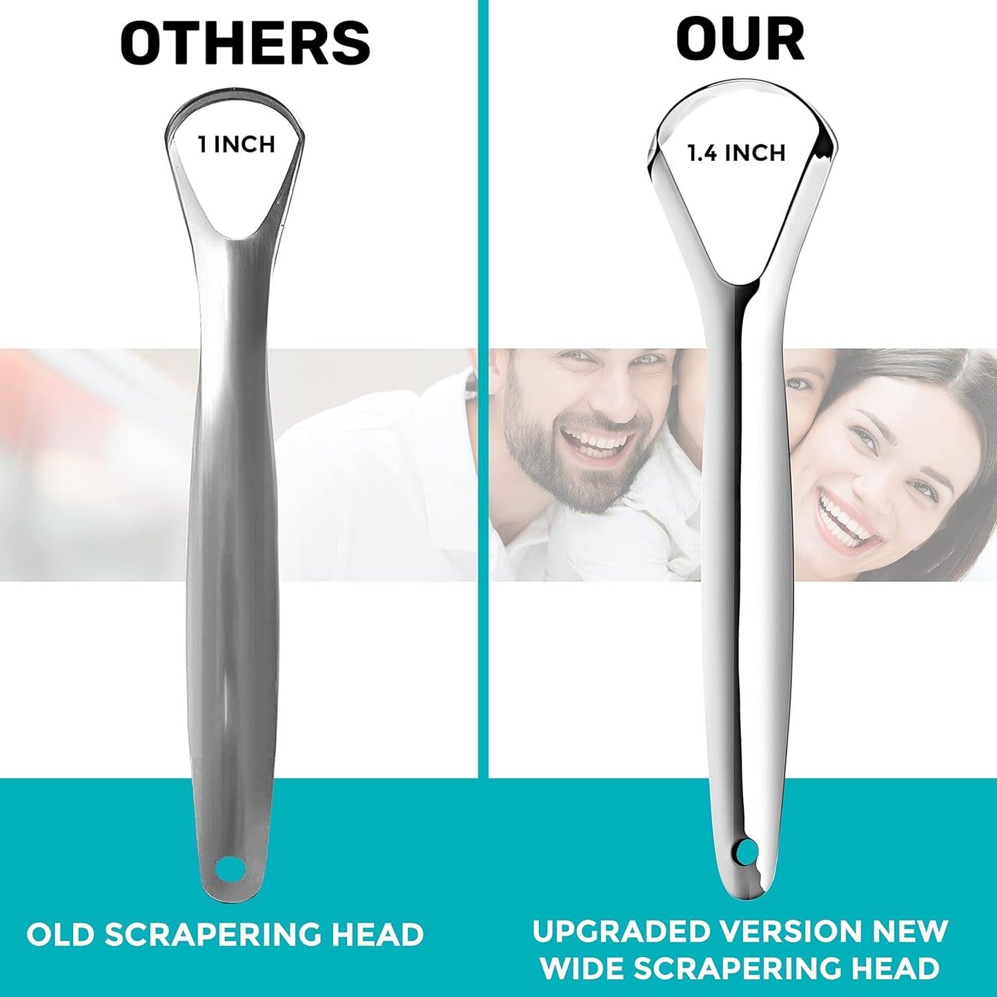 OralHealthHeroes™ Stainless Steel Tongue Scraper x2