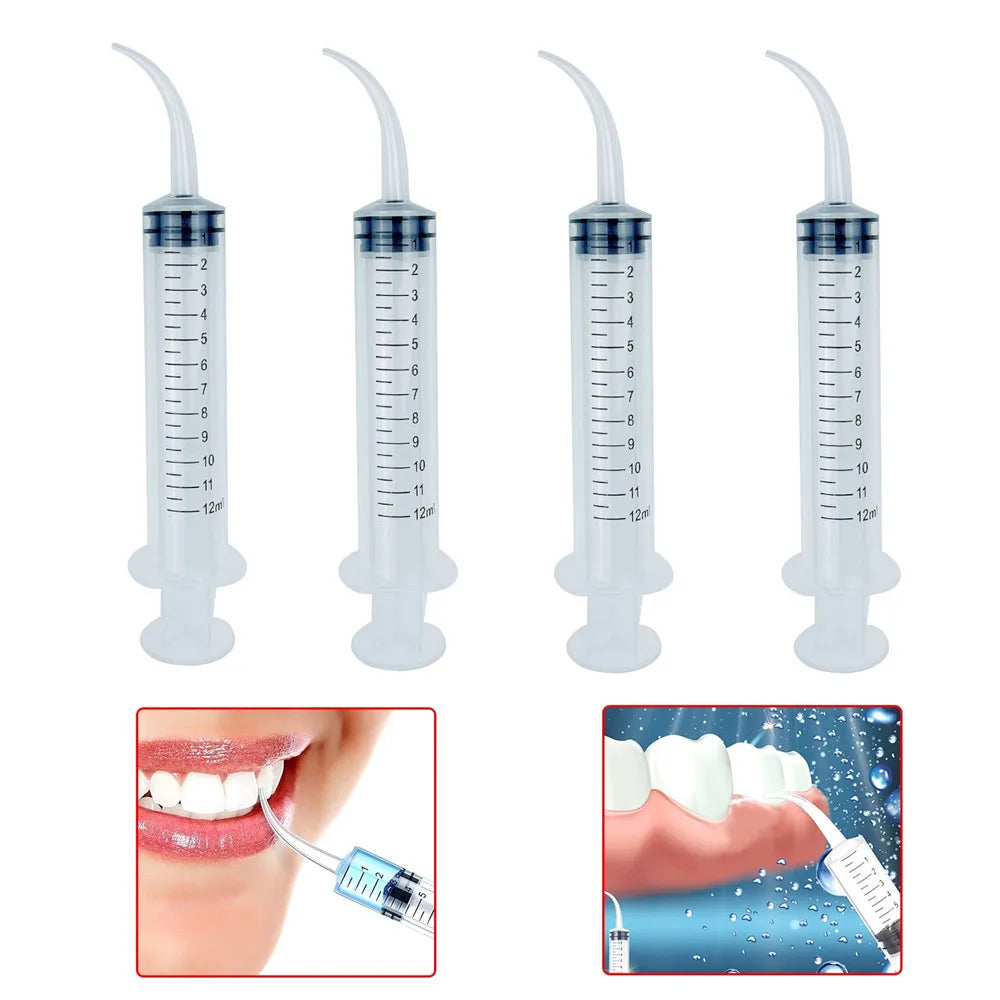 OralHealthHeroes™ Tonsil Stone Irrigation Syringe With Curved Tip x4