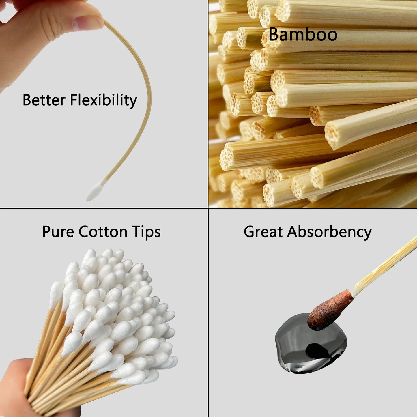 OralHealthHeroes™ Extra Long Bamboo Q Tips x100